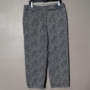 Liz Claiborne Black/Tan Patterned Audra Cropped Pants Size 14